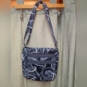 Vera Bradley Blue and White Patterned Crossbody Bag